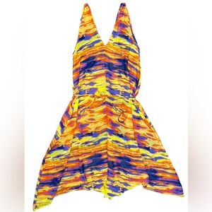 Josa Tulum Swim Cover Up One Size Colorful Asymmetrical Beach Resort Cruise EUC